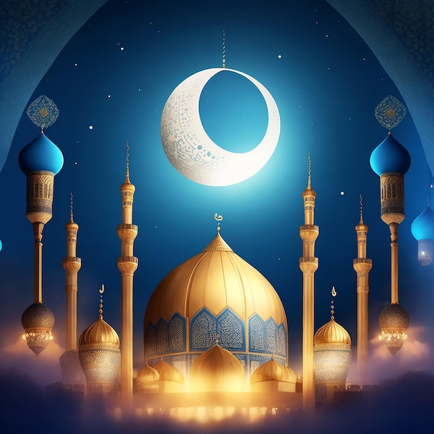 Realistic background for islamic ramadan celebration Generative by Ai