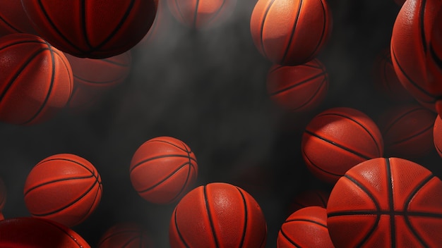 Foto sfondo di basket realistico per la pubblicità in una scena di gioco impegnativa.
