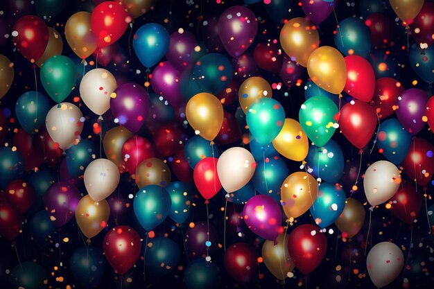 Photo realistic birthday party balloon background