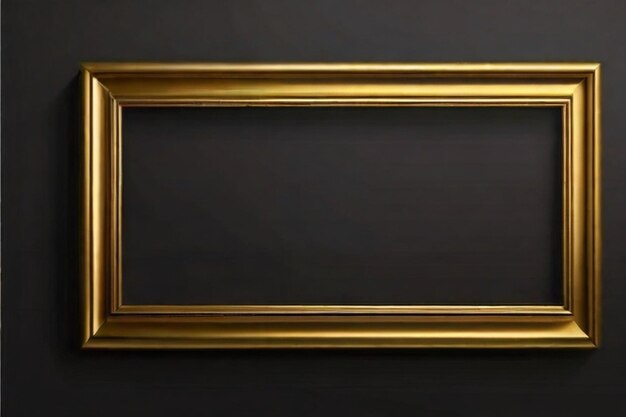 Photo realistic black background golden frames