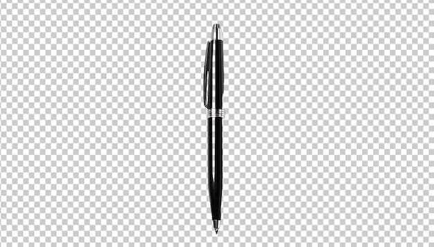 Realistic black ballpoint pen isolated on transparent background