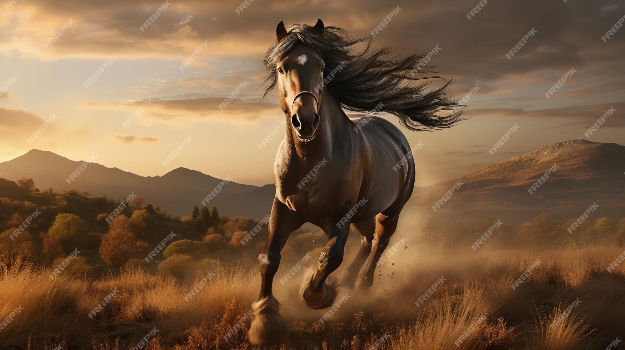 black mustang horse wallpaper