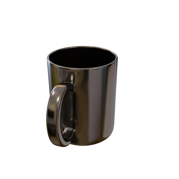 Realistic black mug d render