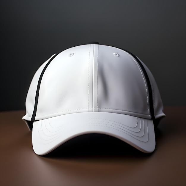 Realistic Black and White Cap Without Stitching