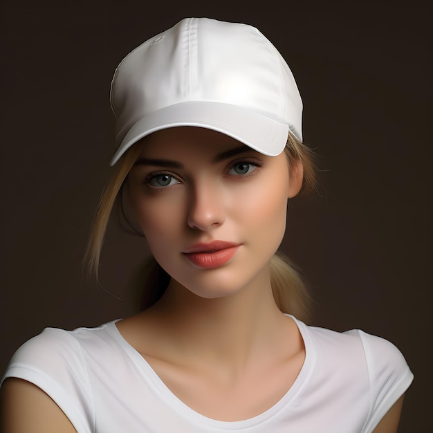 Photo realistic black and white cap without stitching