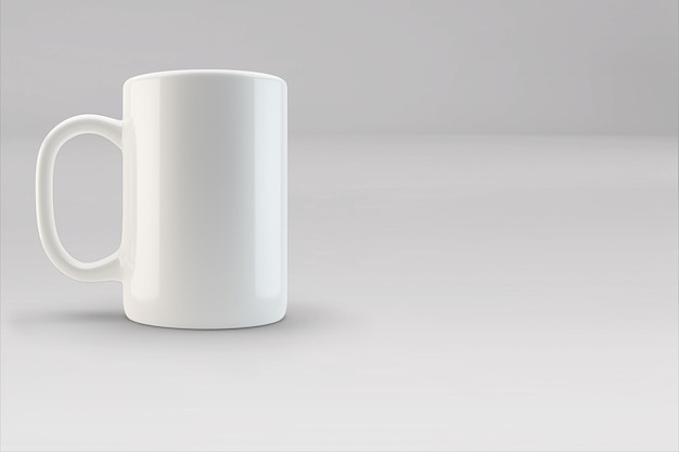 아침 3D 일러스트레이션을 위한 현실적인 찻잔 또는 차 또는 커피 템플릿 모형을 위한 핸들 컵 도자기가 있는 현실적인 빈 커피 또는 차 머그 컵
