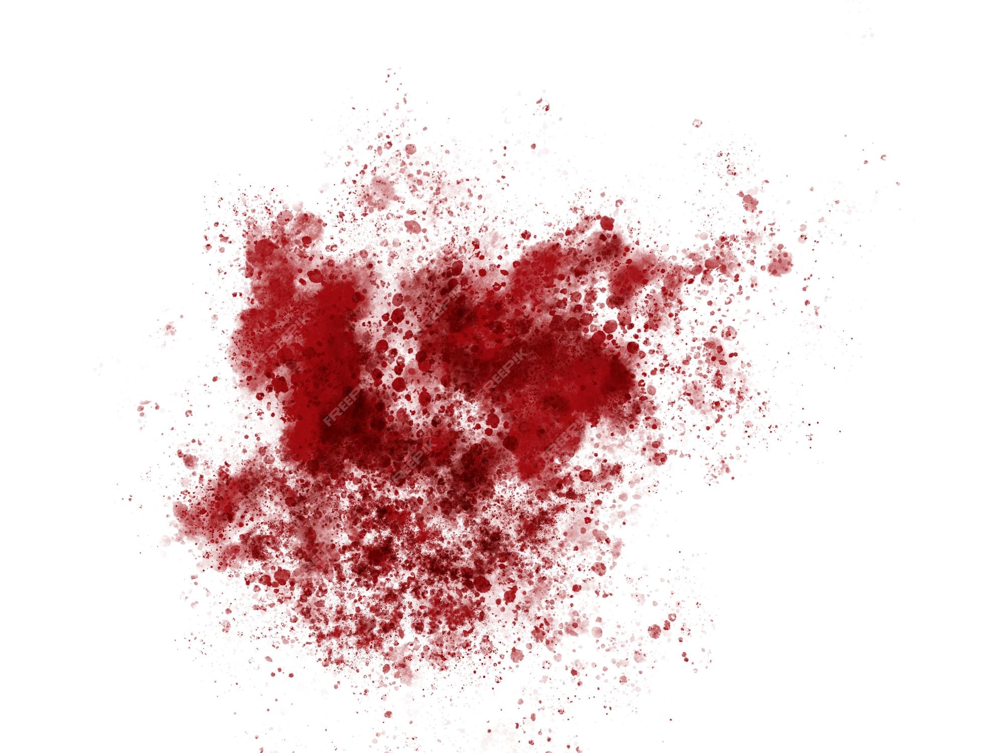 Premium Photo | Realistic blood splatter sample on white background Red
