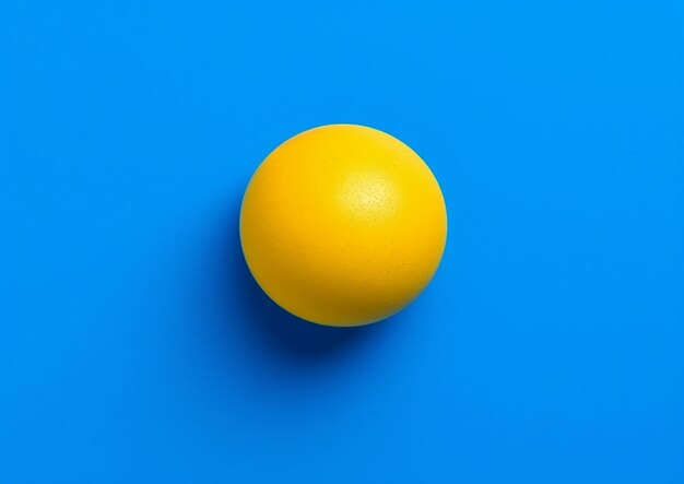 Photo a realistic blue play on a yellow background