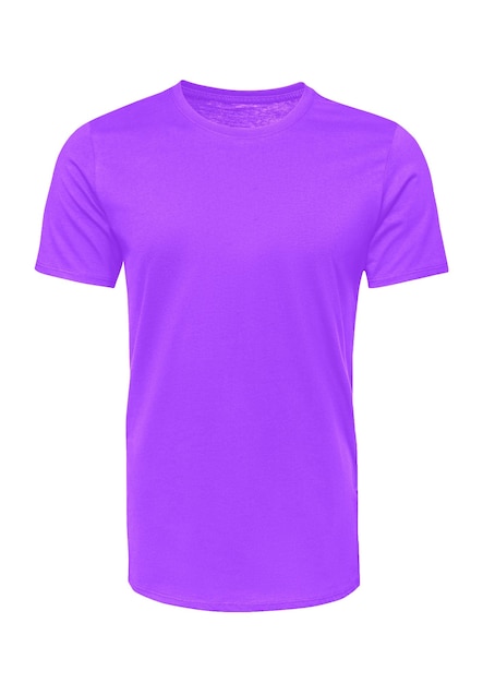 realistic blue violet color round neck tshirt mockup