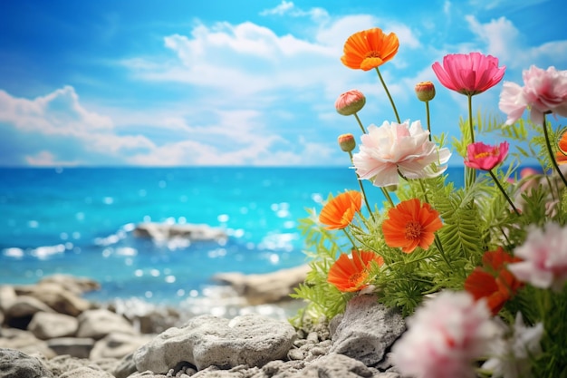 Realistic blurred hello summer background