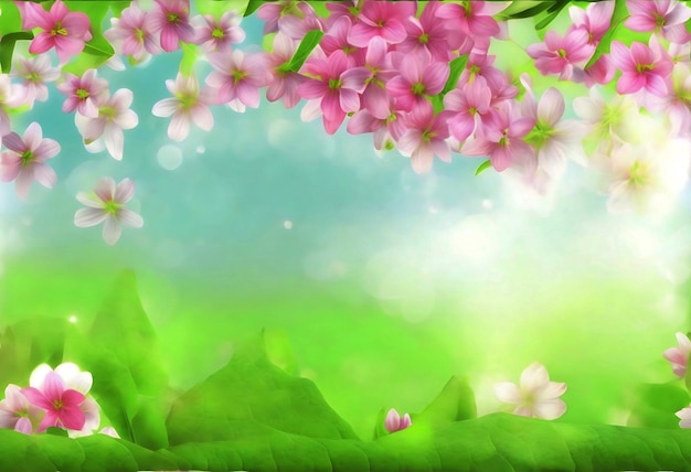 Realistic blurred spring background ai generated