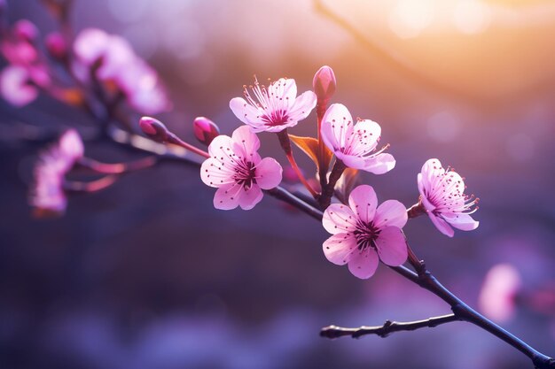 Realistic blurred spring wallpaper