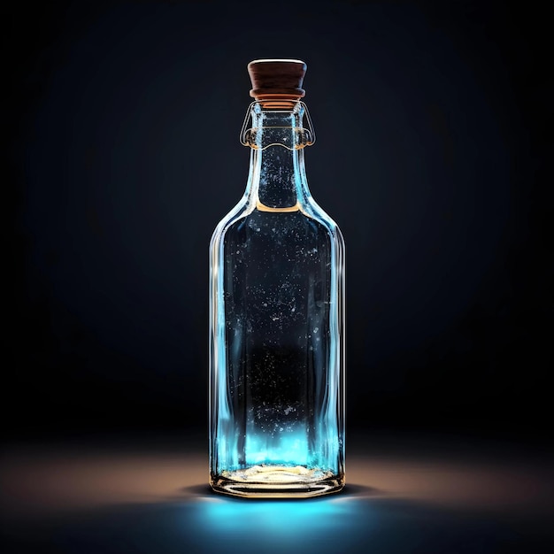 Foto disegno di sfondo isolato di bottiglia realistico per bevande