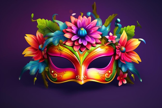 Realistic brazilian carnival mask