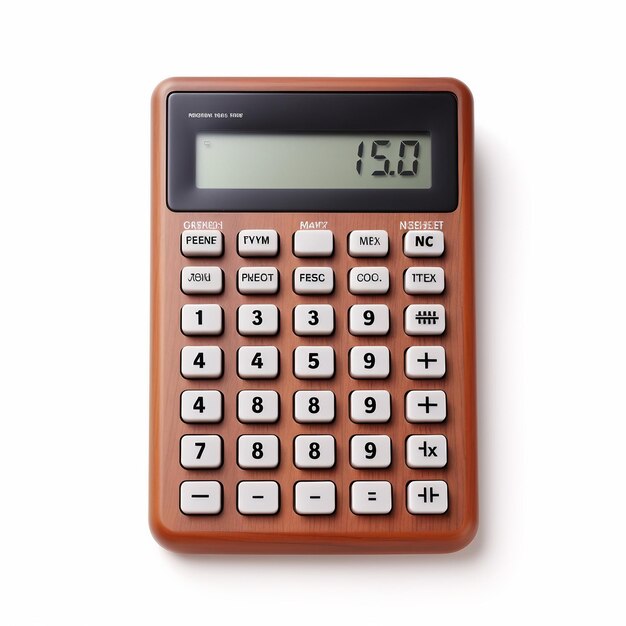 Realistic Calculator on White Background