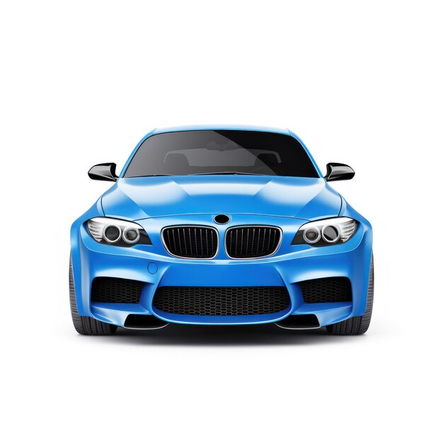 Realistic car on white background