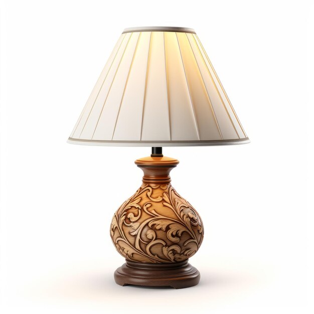 Realistic Carved Base Decorative Lamp With Softbox Lighting