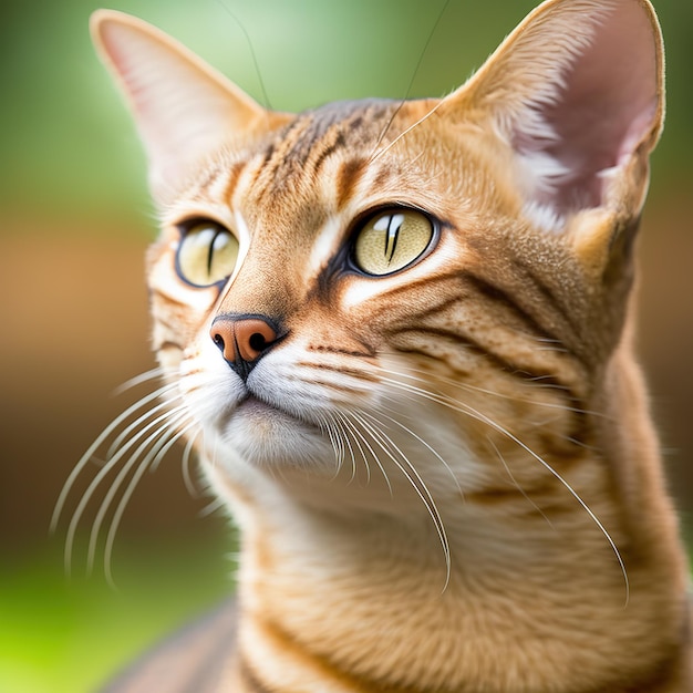 Realistic cheetoh cat on ravishing natural outdoor background