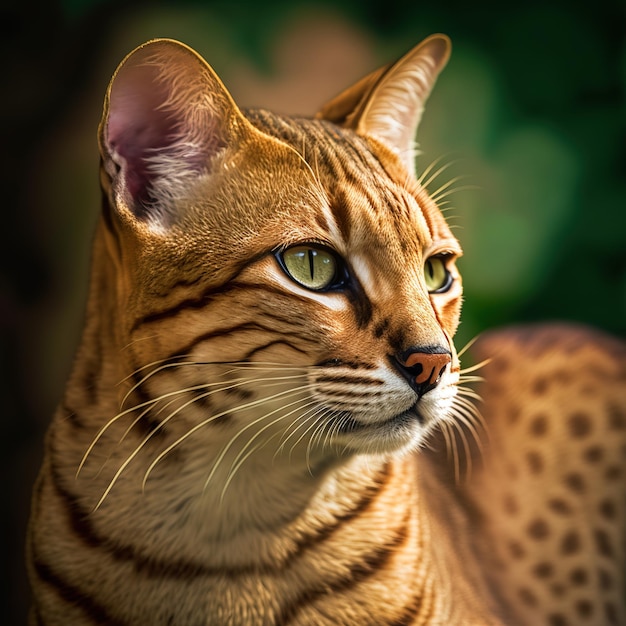 Realistic cheetoh cat on ravishing natural outdoor background