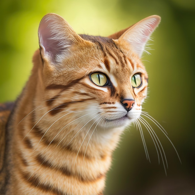 Realistic cheetoh cat on ravishing natural outdoor background