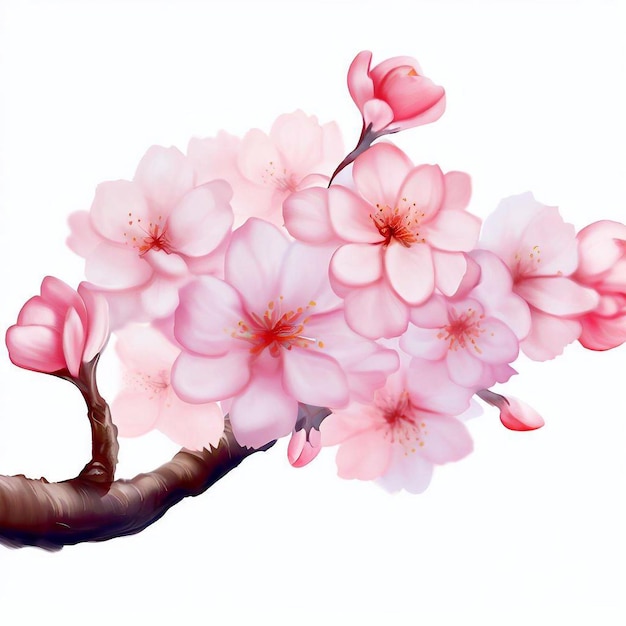 Realistic cherry blossom background and beautiful pink sakura flowers