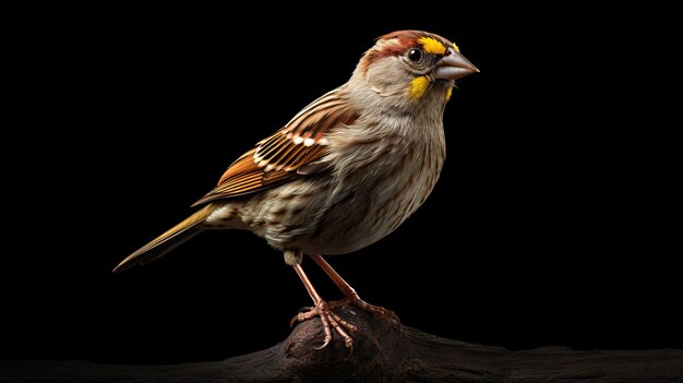 Realistic chiaroscuro sparrow portrait in 4k