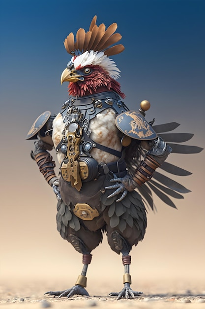 realistic chicken soldier