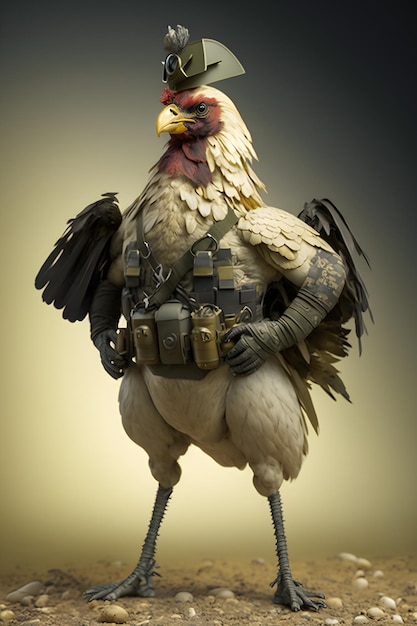 realistic chicken soldier