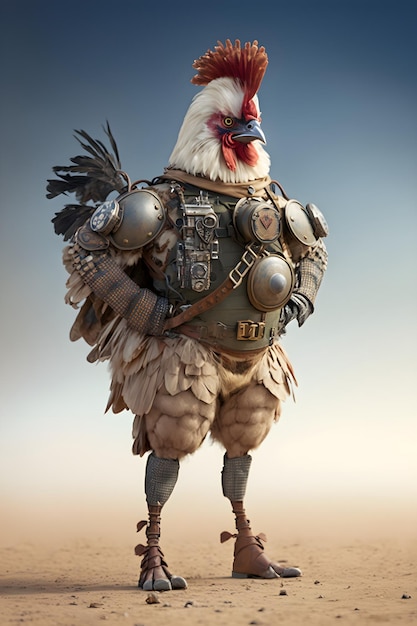 realistic chicken soldier