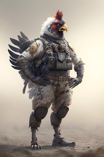 realistic chicken soldier