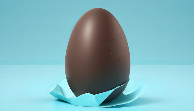 Photo realistic chocolate egg ai generative