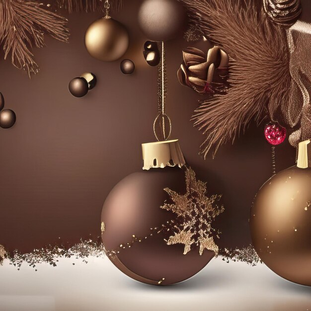 Premium AI Image Realistic Christmas Theme Background Photo Tinsel