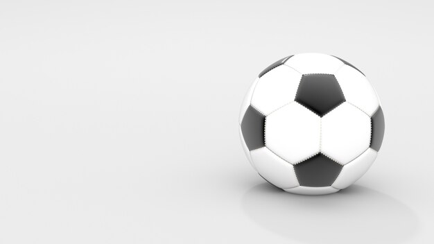 Realistic classic leather soccer ball on white background