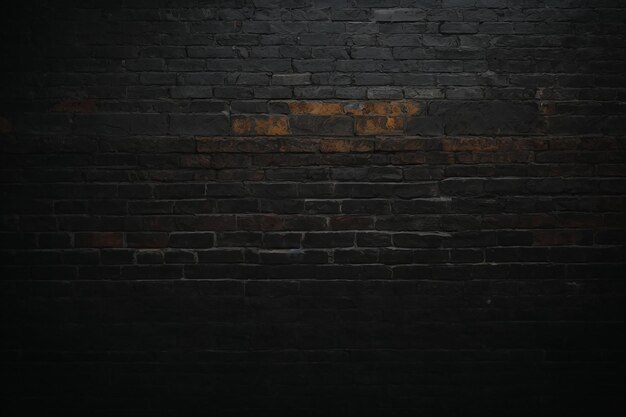 Photo realistic and clean black brick wall texture background