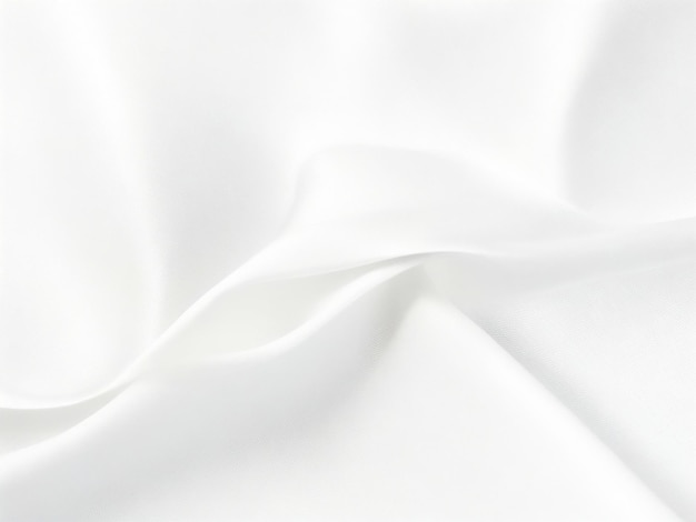 Photo realistic close shot of white raw silk texture fabric background and wide copy spacefree image