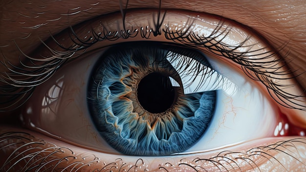 Реалистичный крупный план голубого глаза