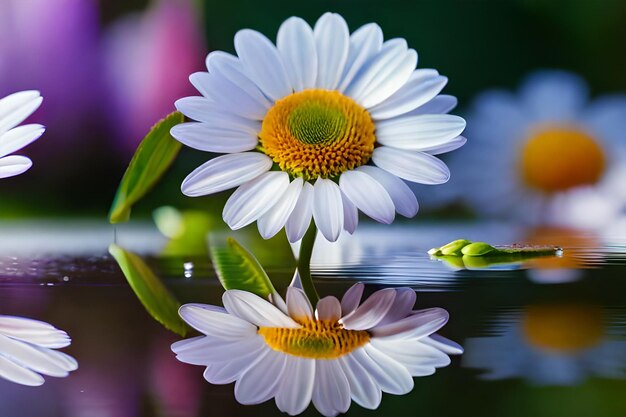 Photo realistic and close up image of beautiful flowers with water drops 8k