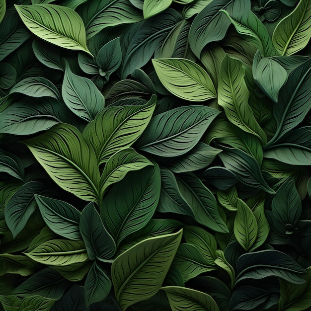 Realistic CloseUp Background of Green Leaves