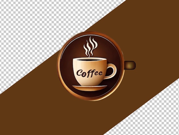 ホットコーヒーと書かれた現実的なコーヒーロゴ