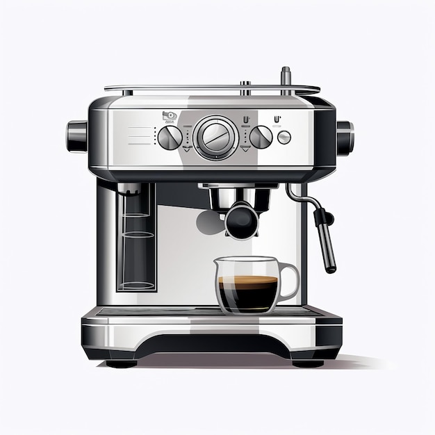 Photo realistic coffee maker on white background