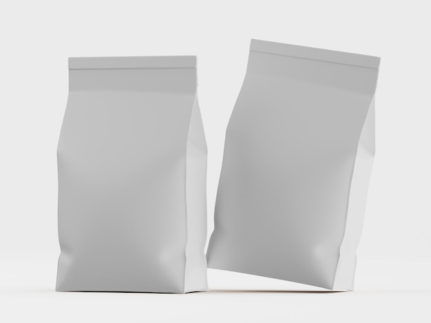 realistic coffee pouch packaging isolated on gray background