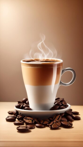 Realistic coffee time background with coffee cup