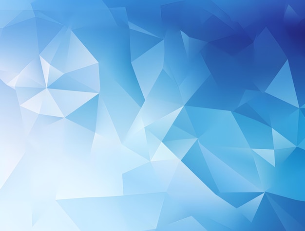 白い背景に、多角形の青い三角形のパターンでリアルな配色が生き生きと表現されています。