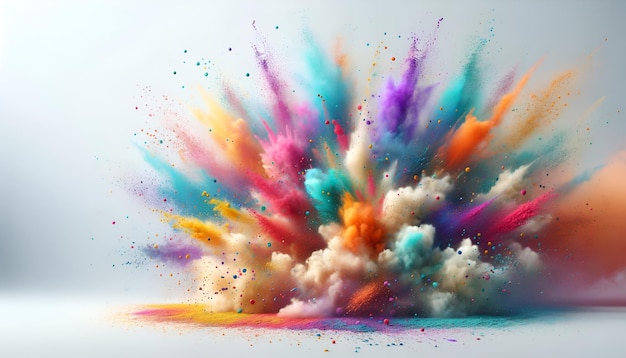 Realistic colorful powder explosion for celebrating holi