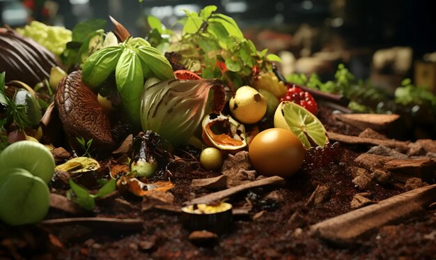 realistic composting food background for eco