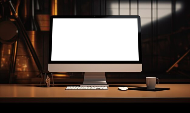 Photo realistic computer monitor mockup