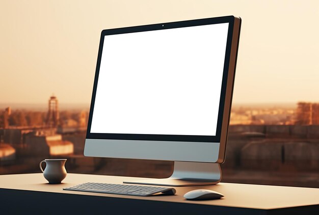 Photo realistic computer monitor mockup