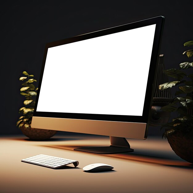 Photo realistic computer monitor mockup