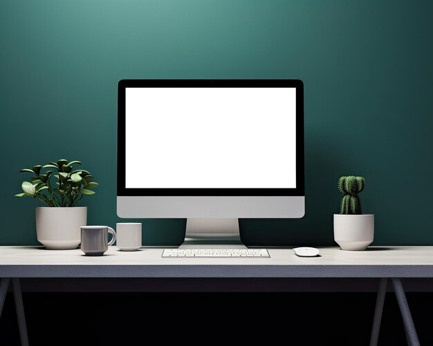 Realistic computer monitor mockup