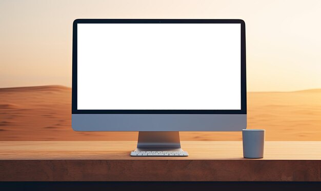 Photo realistic computer monitor mockup